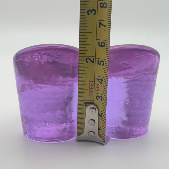 FIRE AND LIGHT RECYCLED GLASS PURPLE HEART PAPER WEIGHT SIGNED 2007 - Picture 7 of 11
